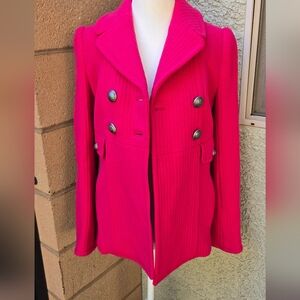 Juicy Couture Hot Pink Wool Pea Coat